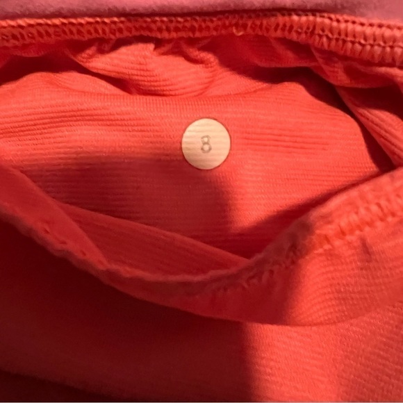 Lululemon Orange Women’s Shorts Size 8 Running With Pink Lace Detail. - Picture 5 of 12